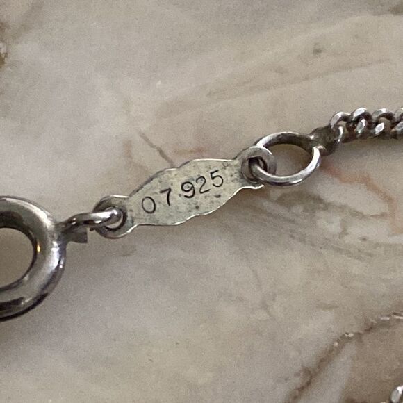 925 Sterling Silver Greek Key 1980’s Butterfly Necklace - Picture 8 of 11